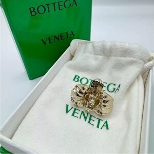 Bottega Veneta Gold Flower Brooch